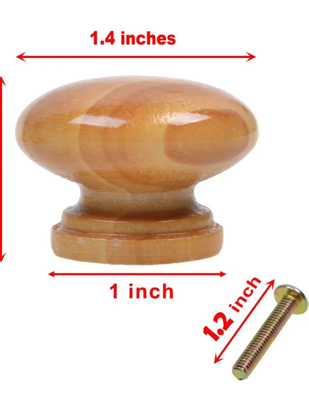 Cosmos 6 PCS Round Mushroom Shape Wooden Cabinet Knobs Drawer Pulls